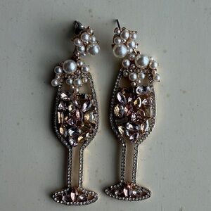 Christian Siriano jeweled champagne glass earrings
